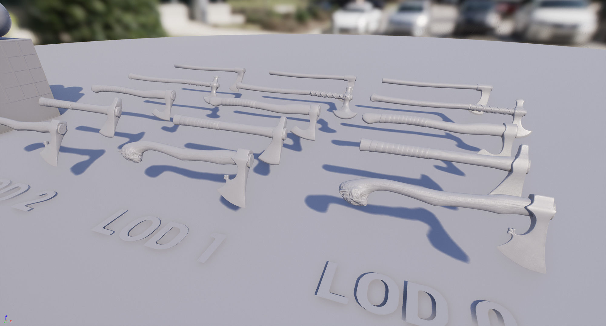 Axe Pack Low Poly Game Ready UE4 Unity Low-poly 3D model_8