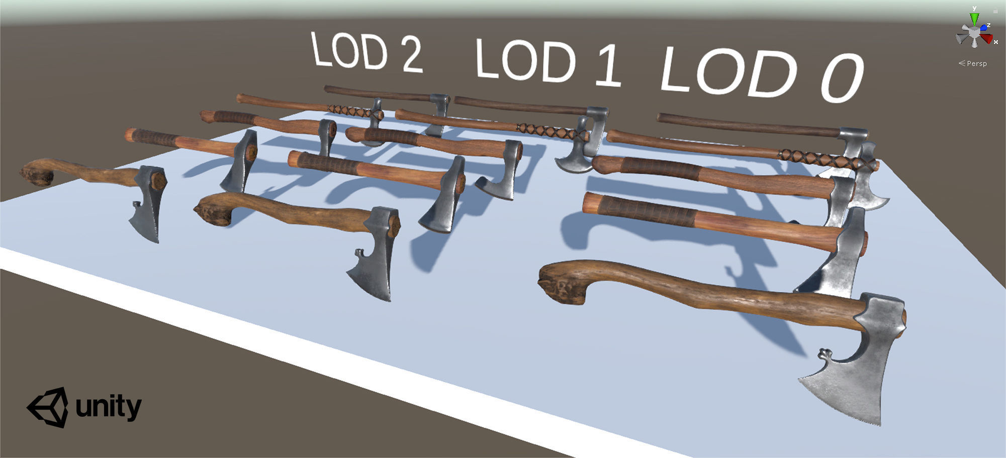 Axe Pack Low Poly Game Ready UE4 Unity Low-poly 3D model_9