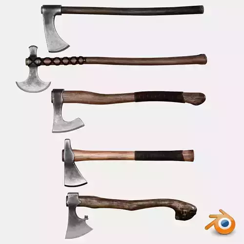 Axe Pack Low Poly Game Ready UE4 Unity Low-poly 3D model Axe Pack Low Poly Game Ready UE4 Unity Low-poly 3D model