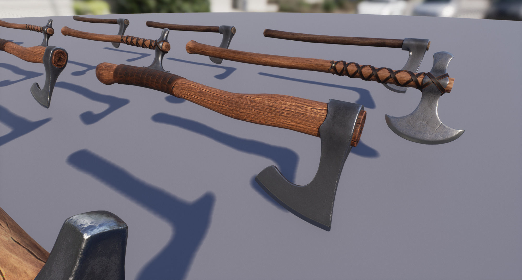 Axe Pack Low Poly Game Ready UE4 Unity Low-poly 3D model_5