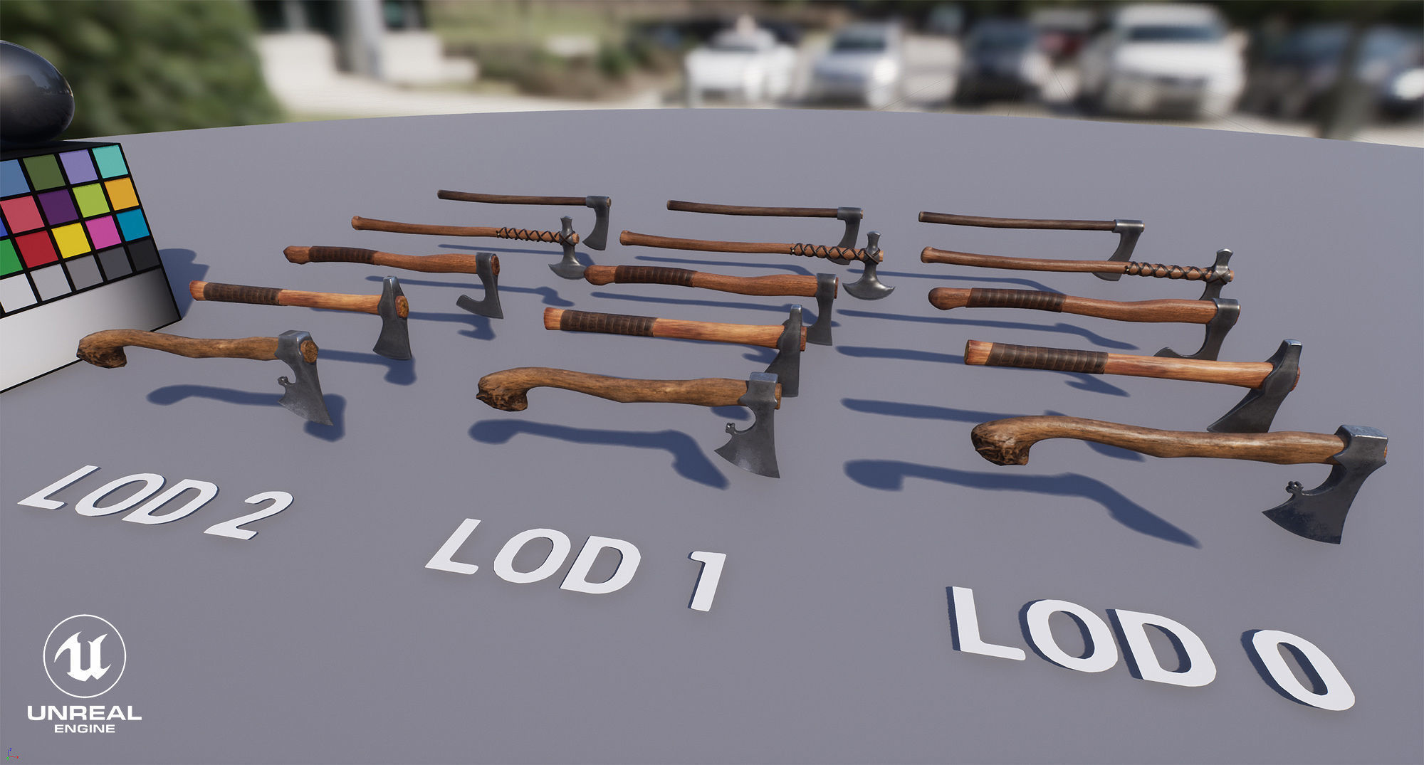 Axe Pack Low Poly Game Ready UE4 Unity Low-poly 3D model_2
