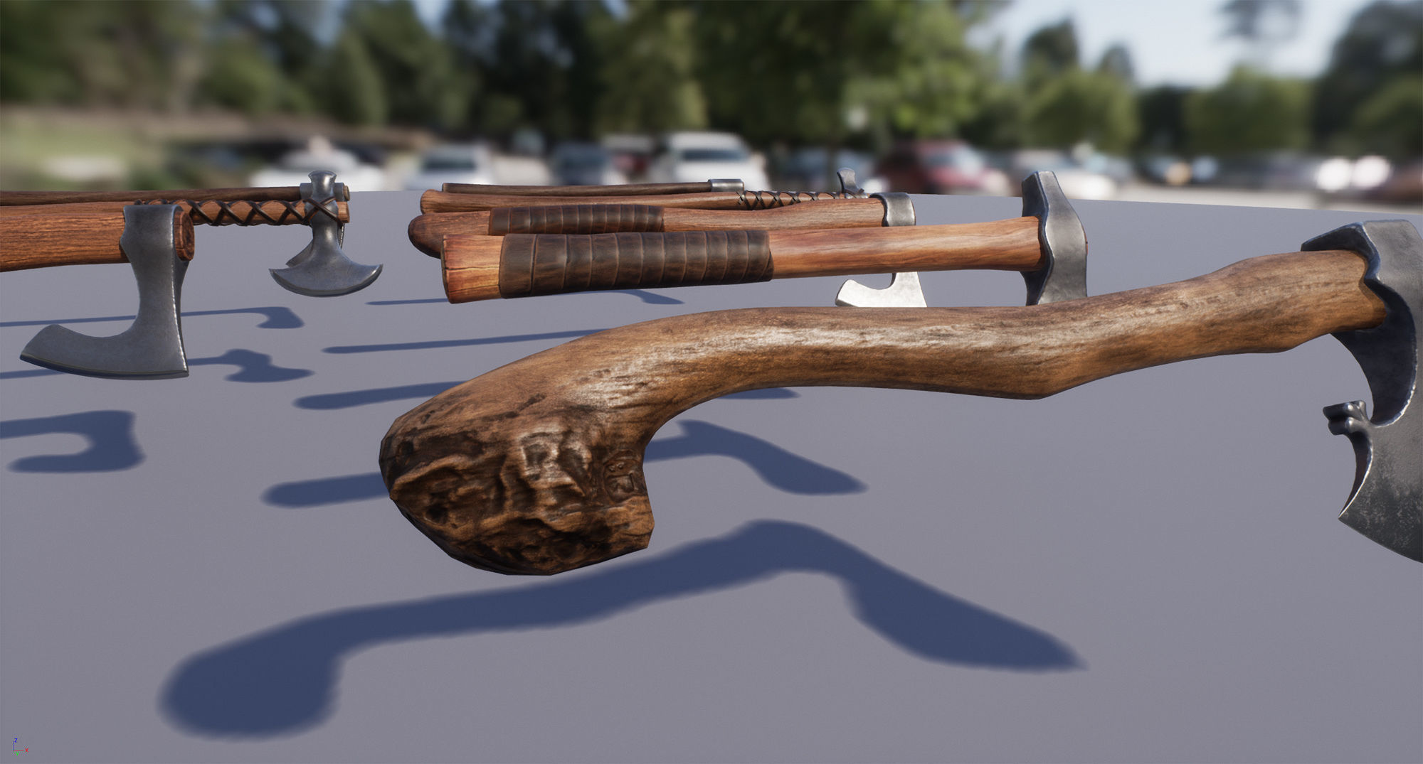 Axe Pack Low Poly Game Ready UE4 Unity Low-poly 3D model_4
