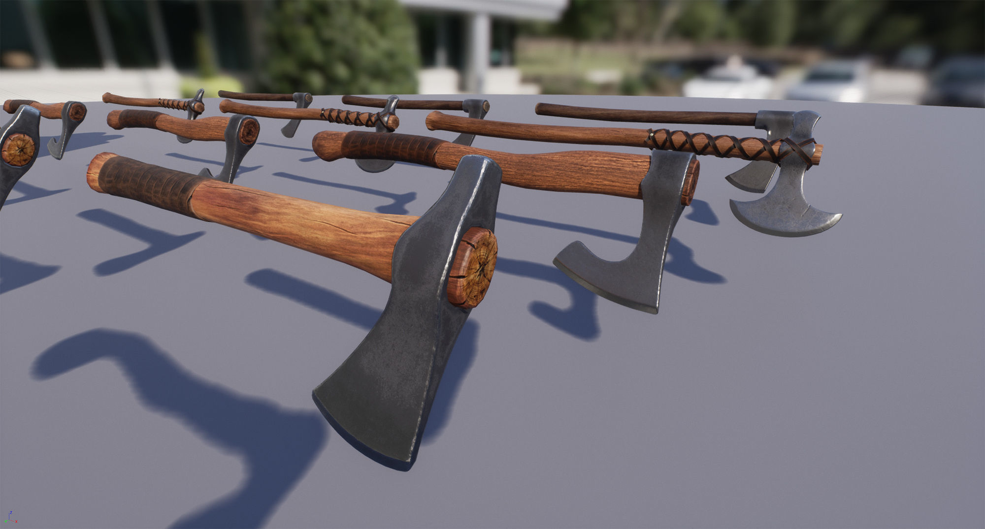 Axe Pack Low Poly Game Ready UE4 Unity Low-poly 3D model_7