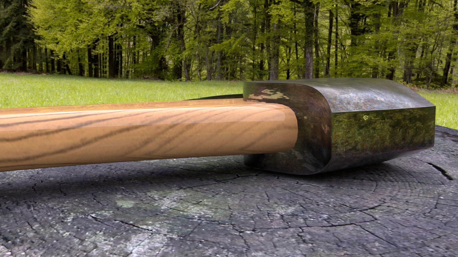 ORTAS AXE NO 2 WOOD AND HARD STEEL RESISTANT REALISTIC AXE 3D model_4