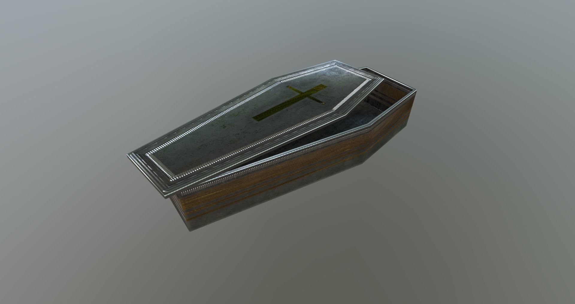 Sarcophagus ornate coffin Low-poly 3D model_1