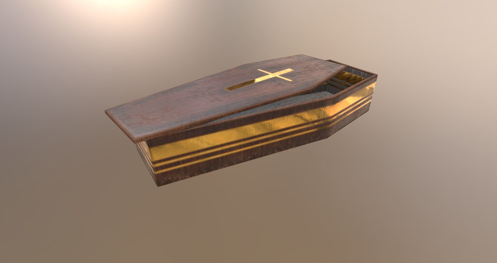 Sarcophagus ornate coffin Low-poly 3D model_2