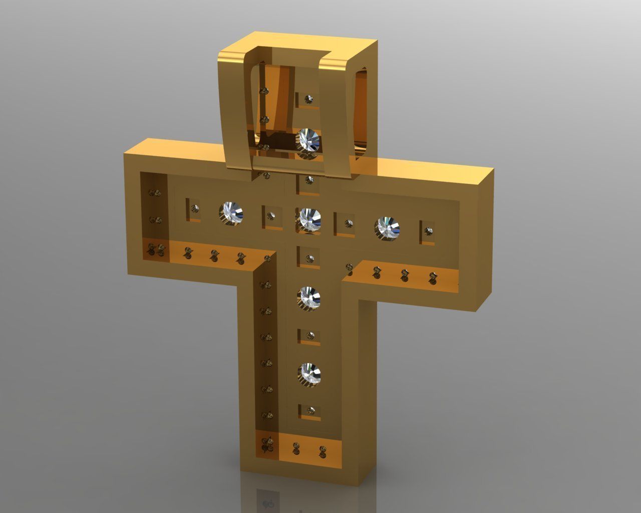 Cross 05 pendant 3D print model_6