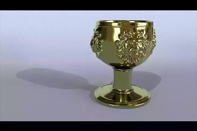 Cup gold lion