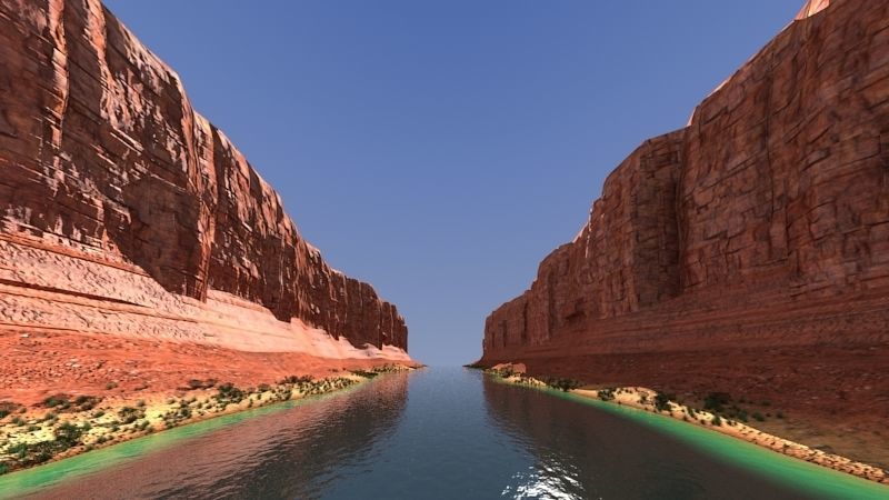 Canyon with river 3D model_4