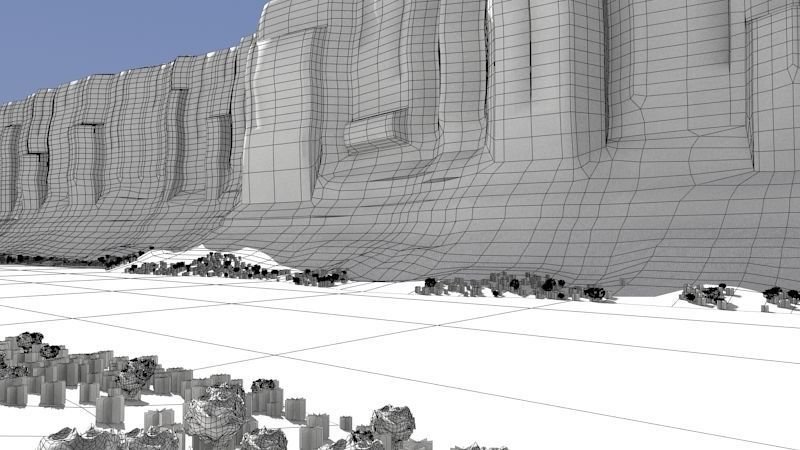 Canyon with river 3D model_7