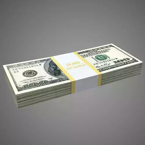100 Dollar Bills Pack Low-poly 3D model