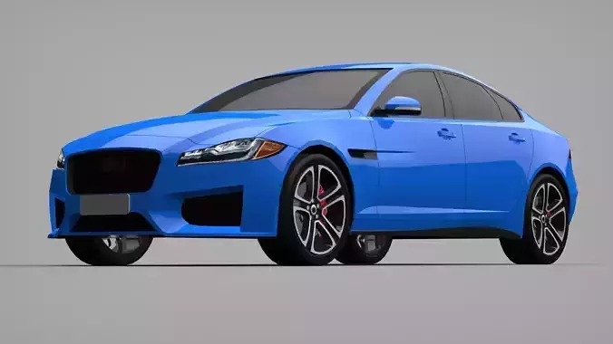 Sports Sedan Game-Ready Model Low-poly 3D model