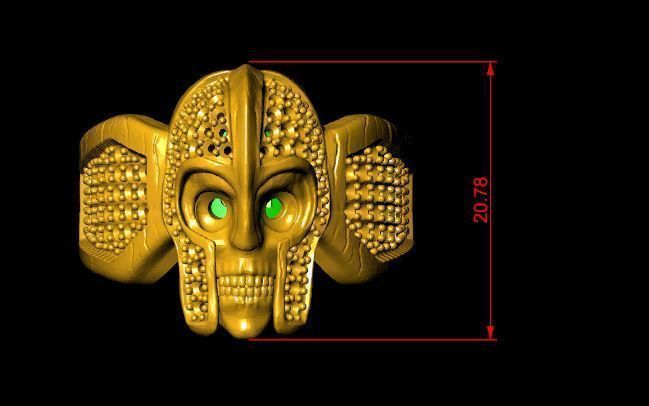 knight skull ring design  3D print model_5
