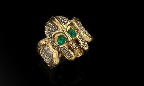 knight skull ring design  3D print model_1