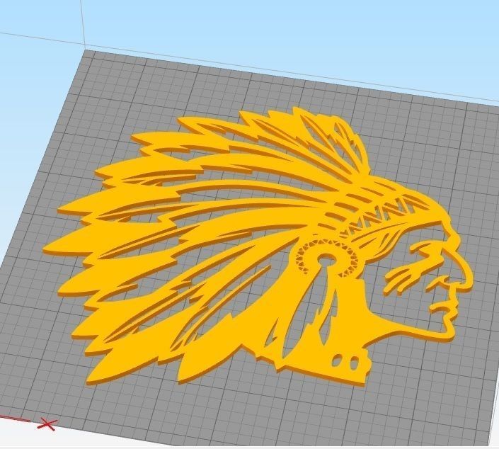 Indian man wall decoration 3D print model_4