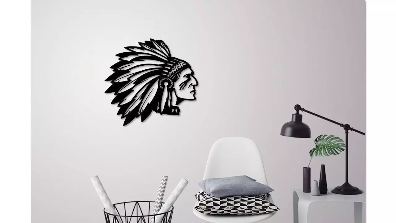 Indian man wall decoration 3D print model_0