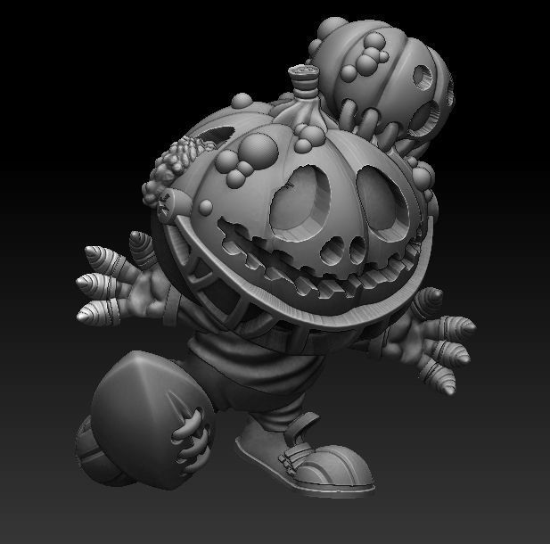 Pumpkin 7 wooden figurine of dinosaur 3D print model_1