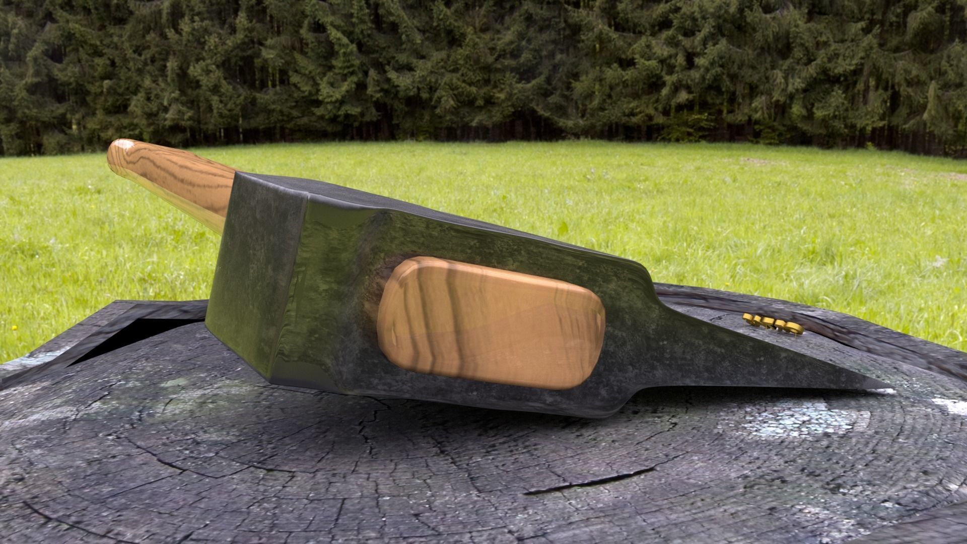 ORTAS AXE NO 3 HARD STEEL REALISTIC FOREST AXE 3D model_12