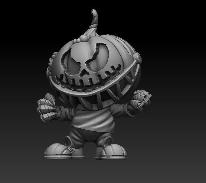 Pumpkin wooden toy with face 3D print model_2