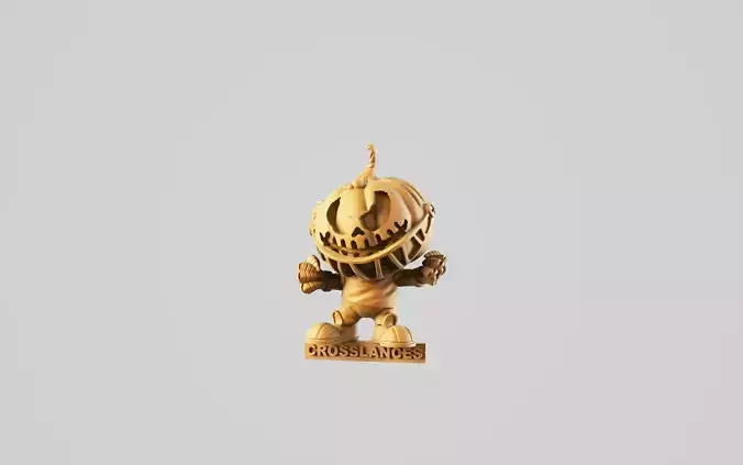 Pumpkin wooden toy with face 3D print model