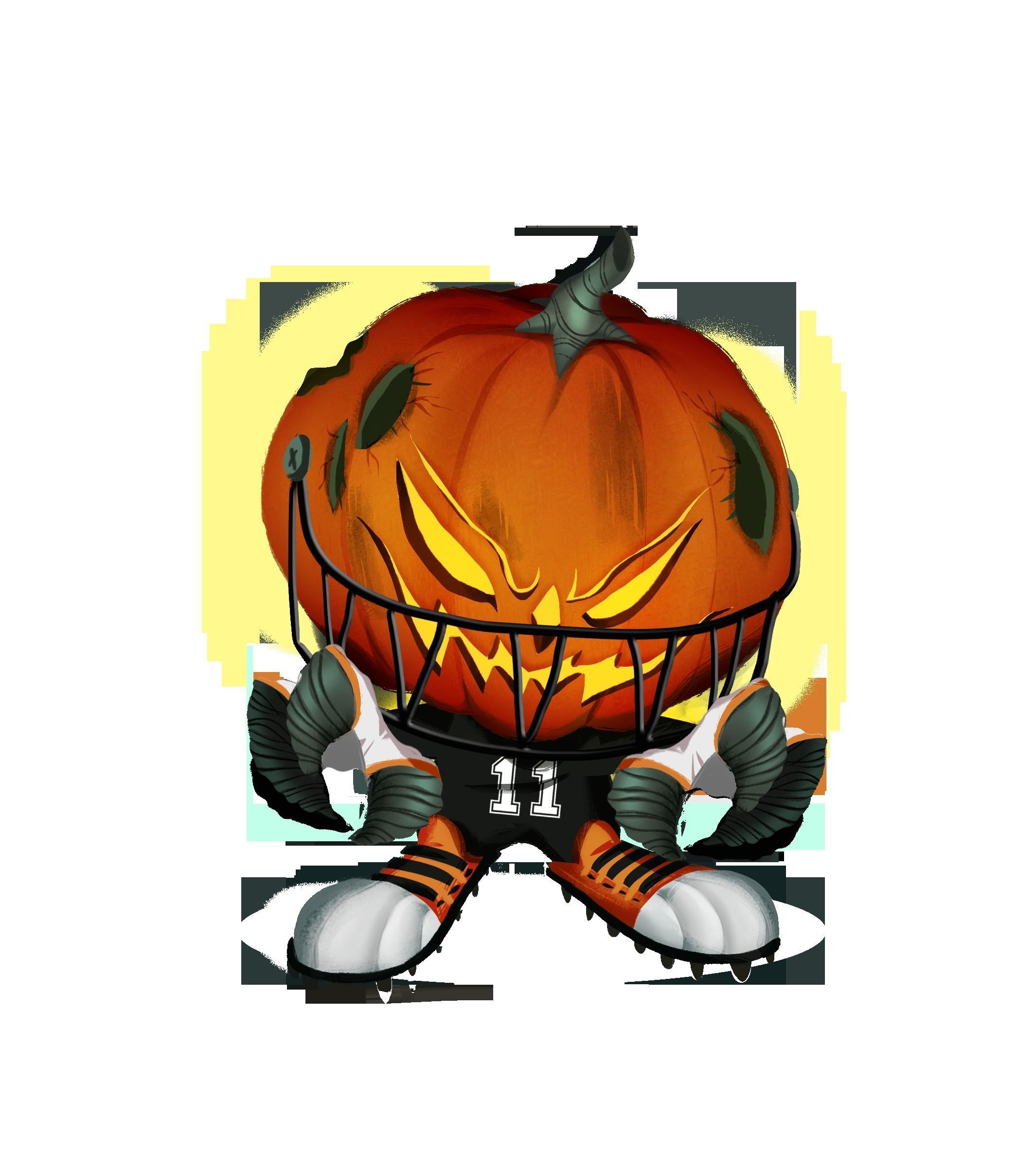 Pumpkin wooden toy with face 3D print model_1