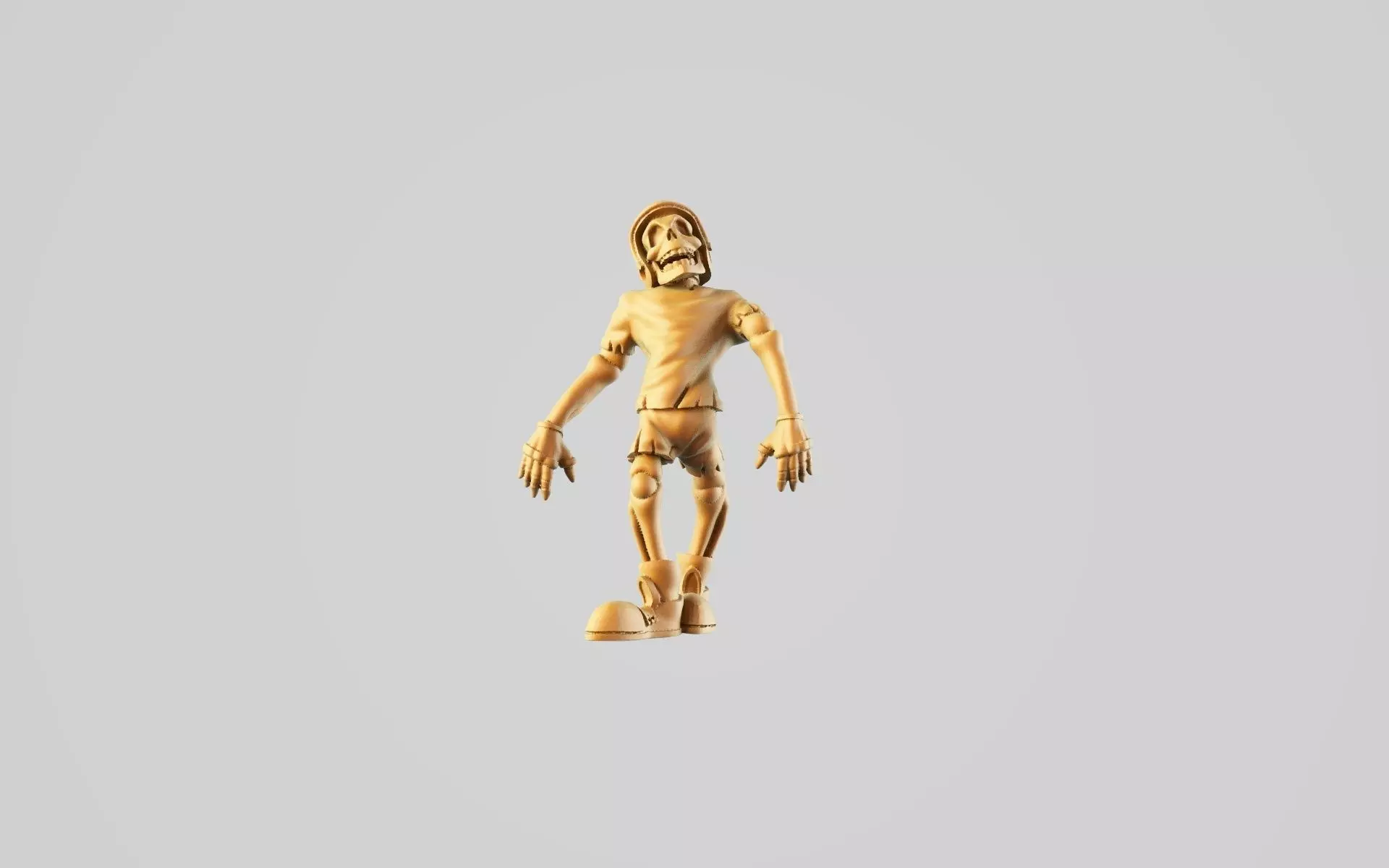 skeleton 2 wooden 3D print model_0