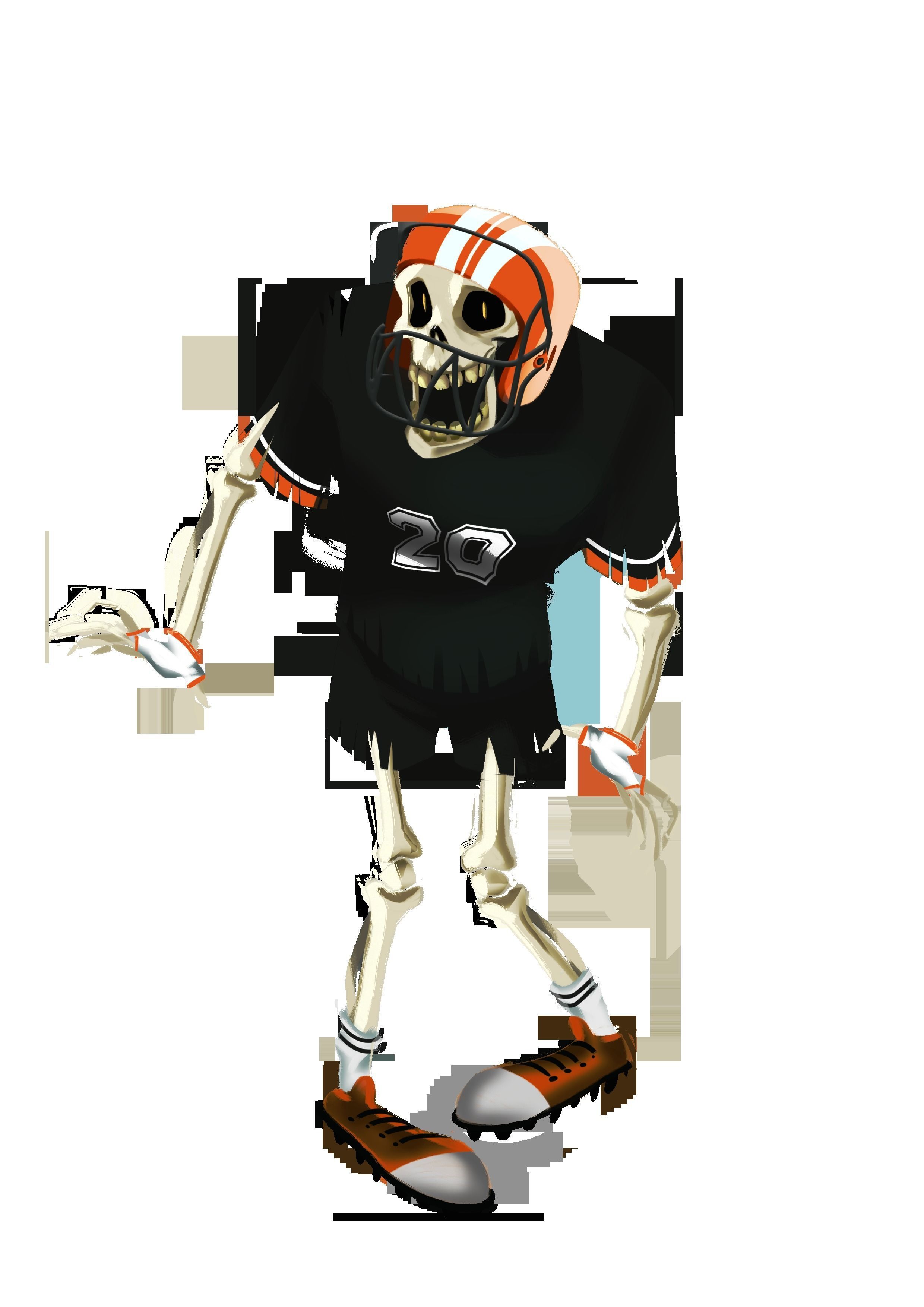 skeleton wooden statue of zombie 3D print model_1