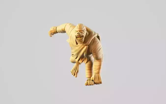 Mummy 2 wooden figure flying in air 3D print model