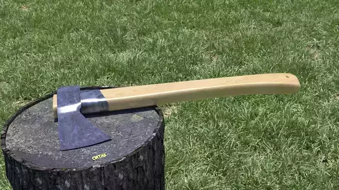 ORTAS AXE NO 4 RUSTY METAL SURFACE AND NEWLY PLUGGED HANDLE 3D model