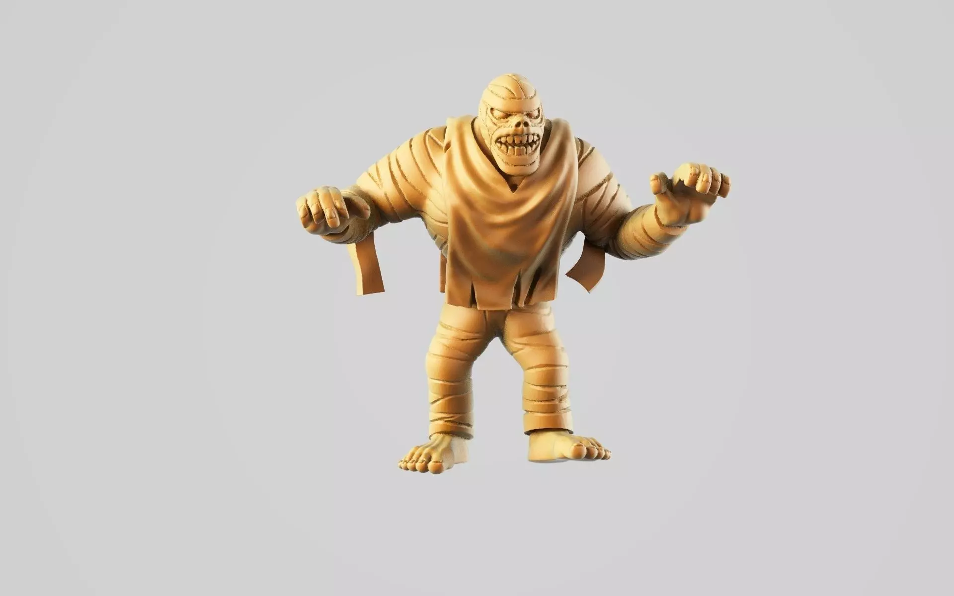 Mummy wooden figure 3D print model_0