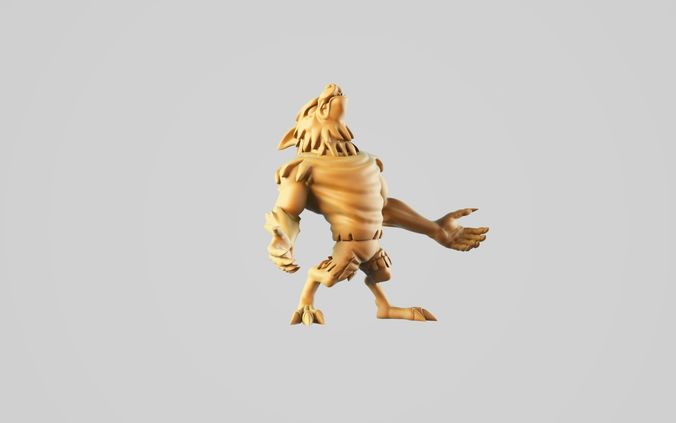 Wolfmen wooden creature 3D print model