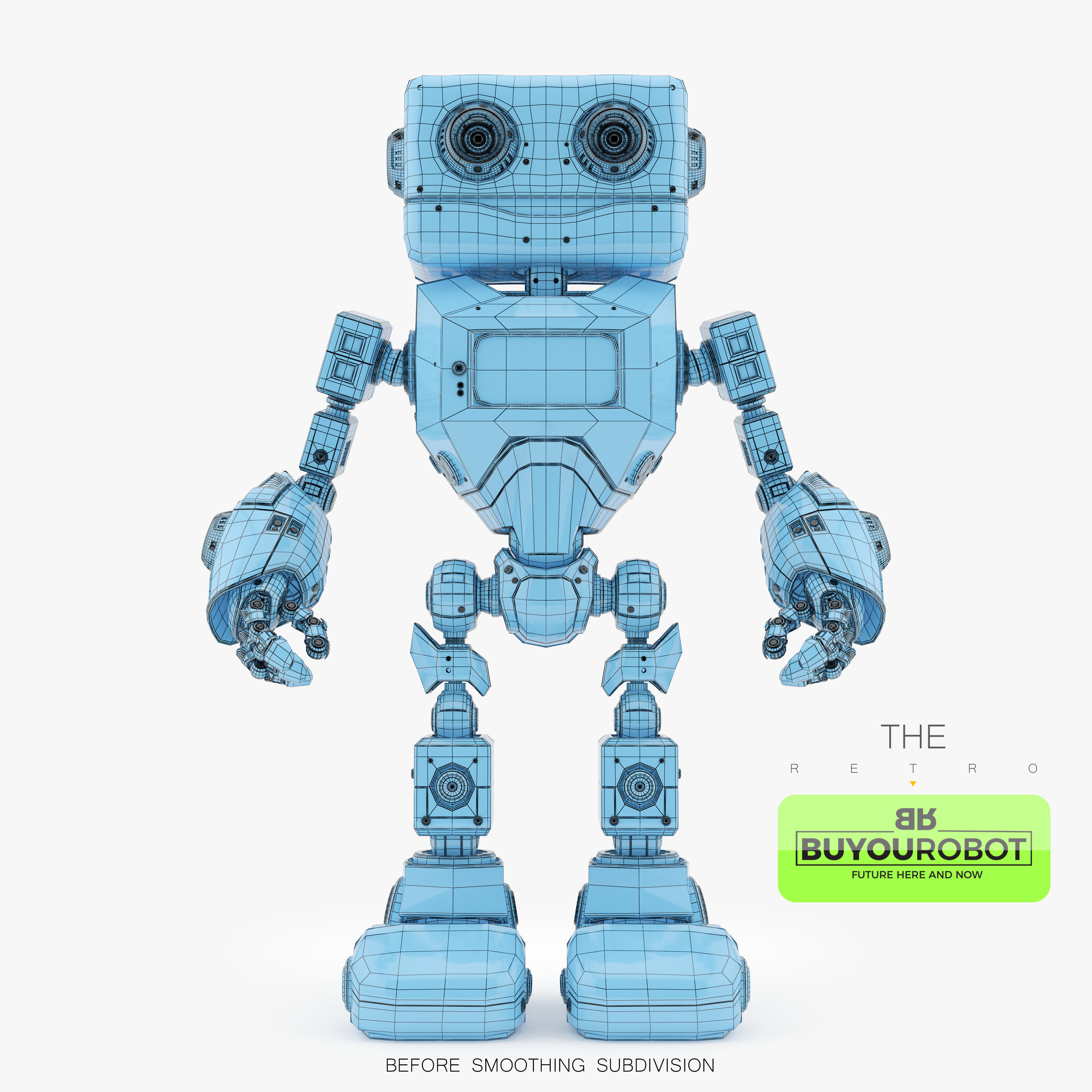 Retro Robot 3D model_1