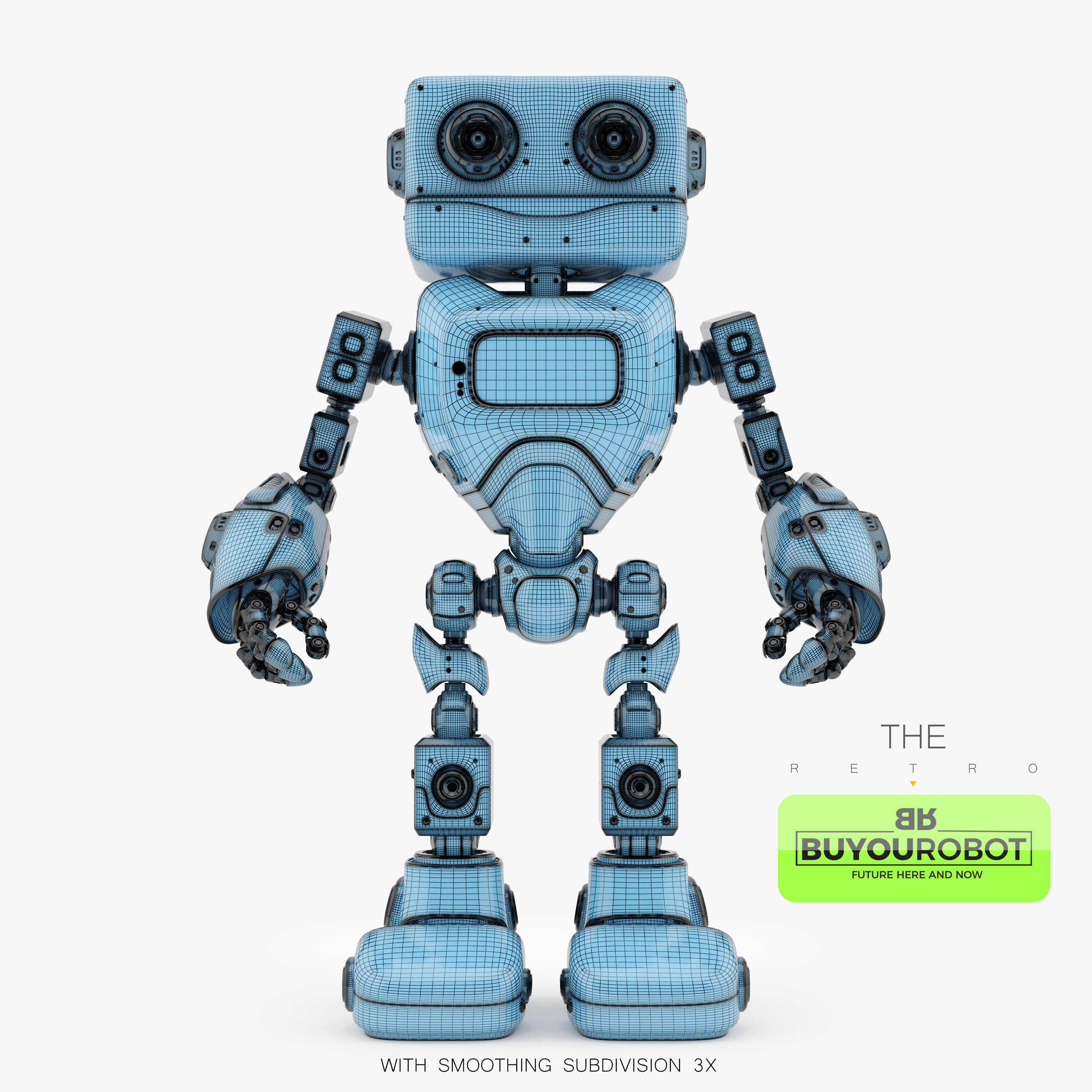 Retro Robot 3D model_2