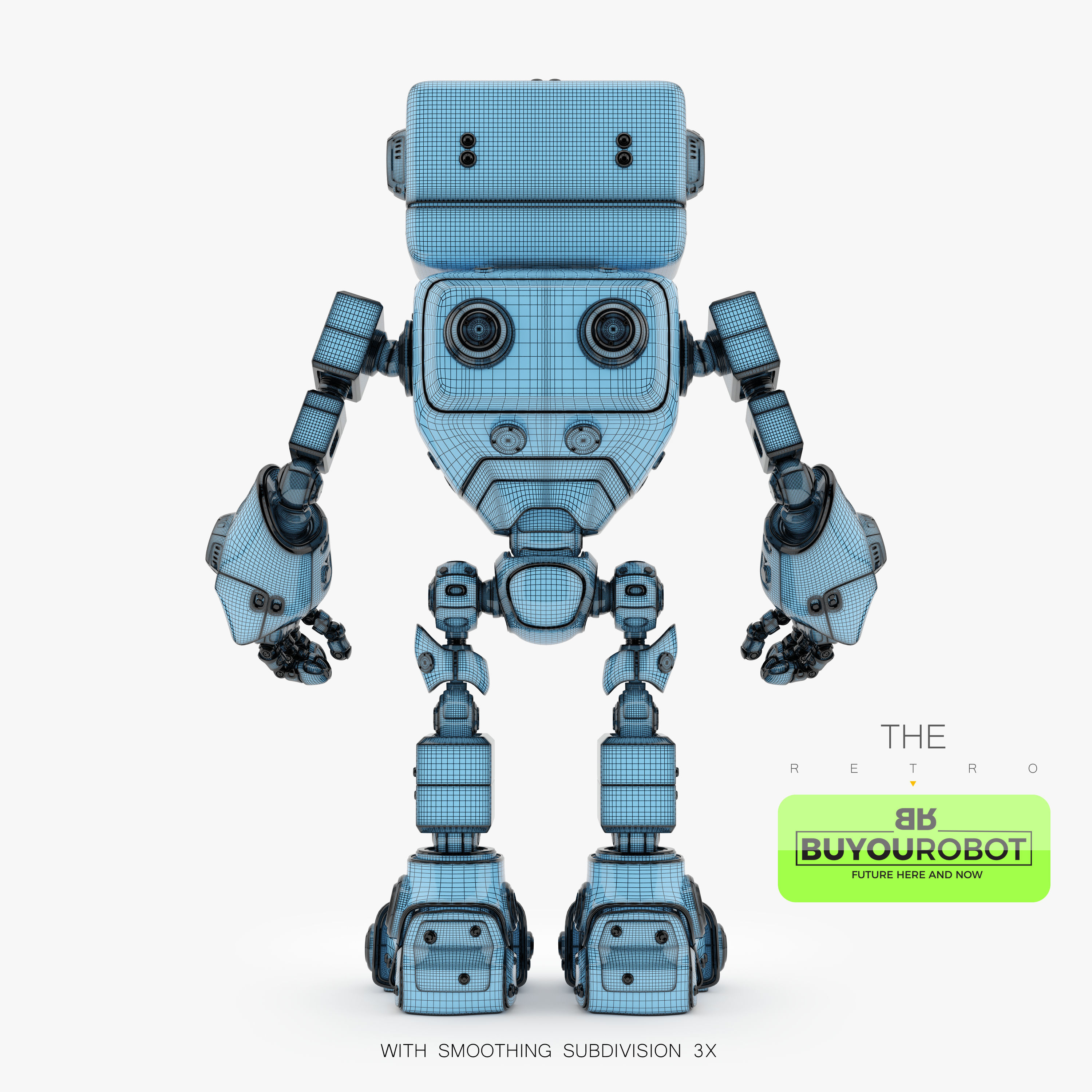 Retro Robot 3D model_6