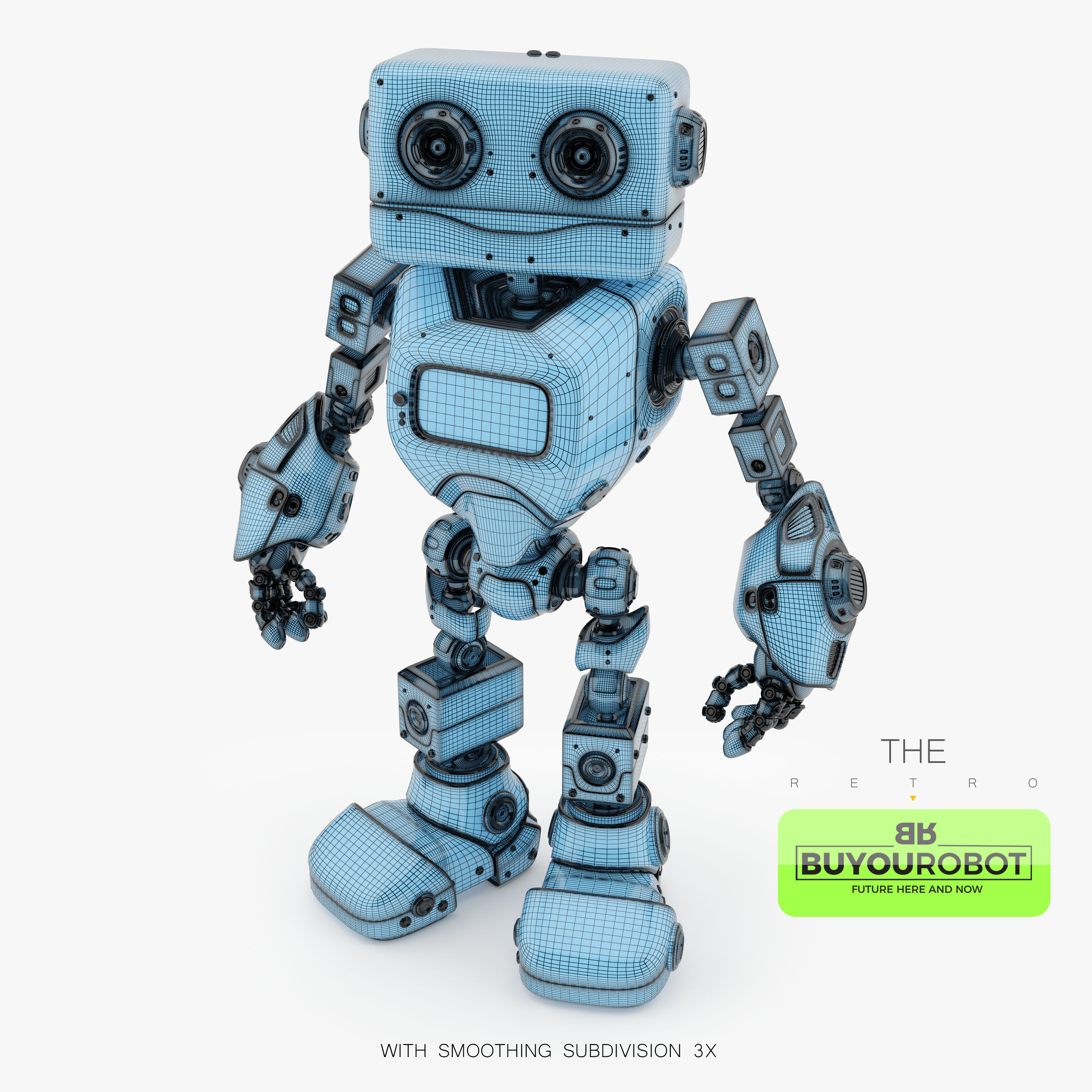 Retro Robot 3D model_4