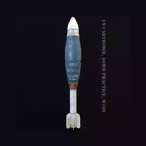 Mine US Cartridge 60mm Practice M769 Low-poly 3D model