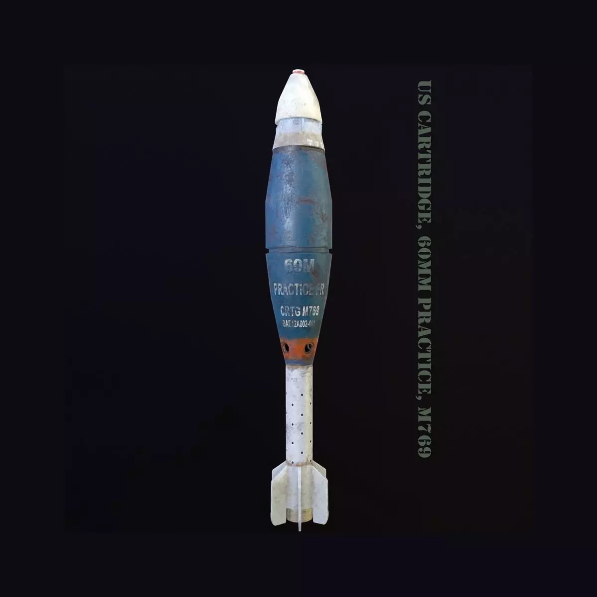 Mine US Cartridge 60mm Practice M769 Low-poly 3D model_0