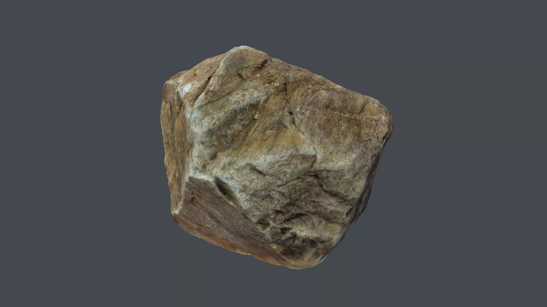 Stone Boulder a2 Low-poly 3D model_0