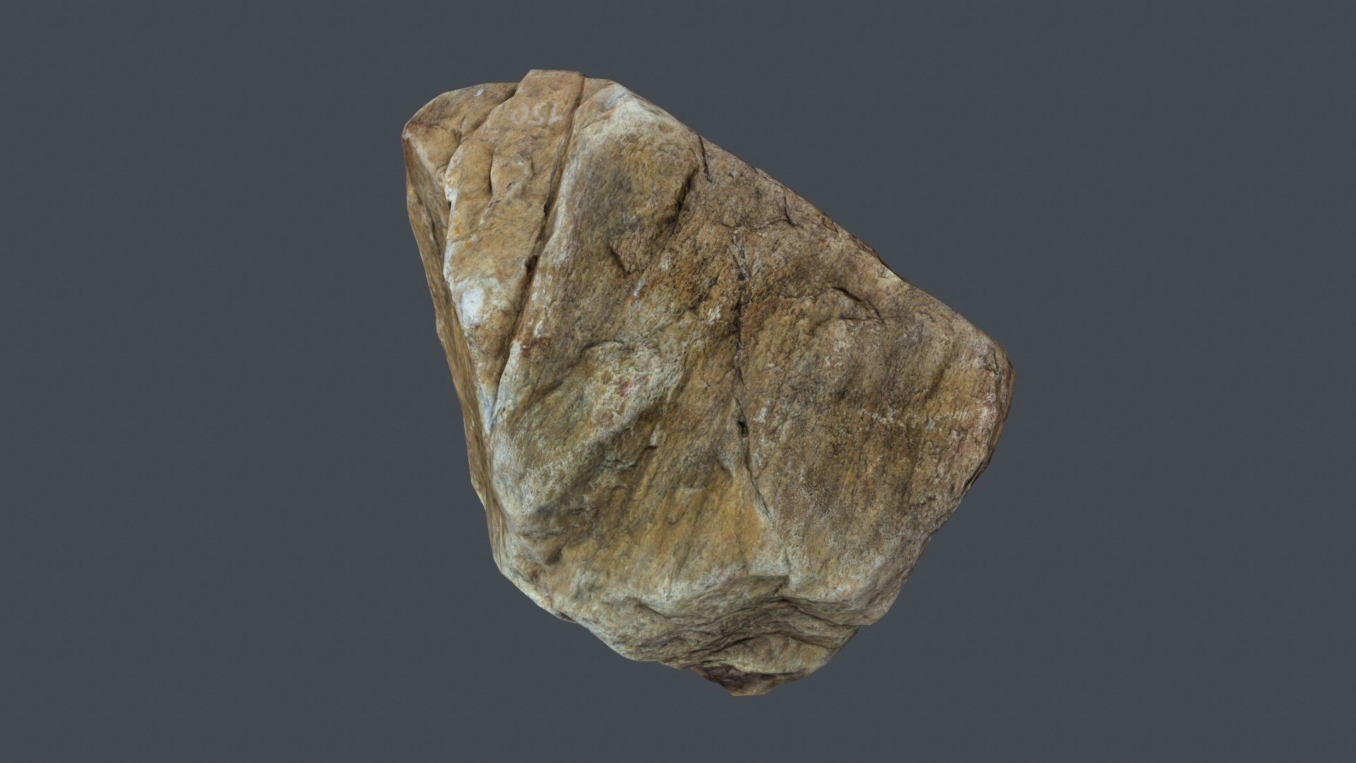 Stone Boulder a2 Low-poly 3D model_6
