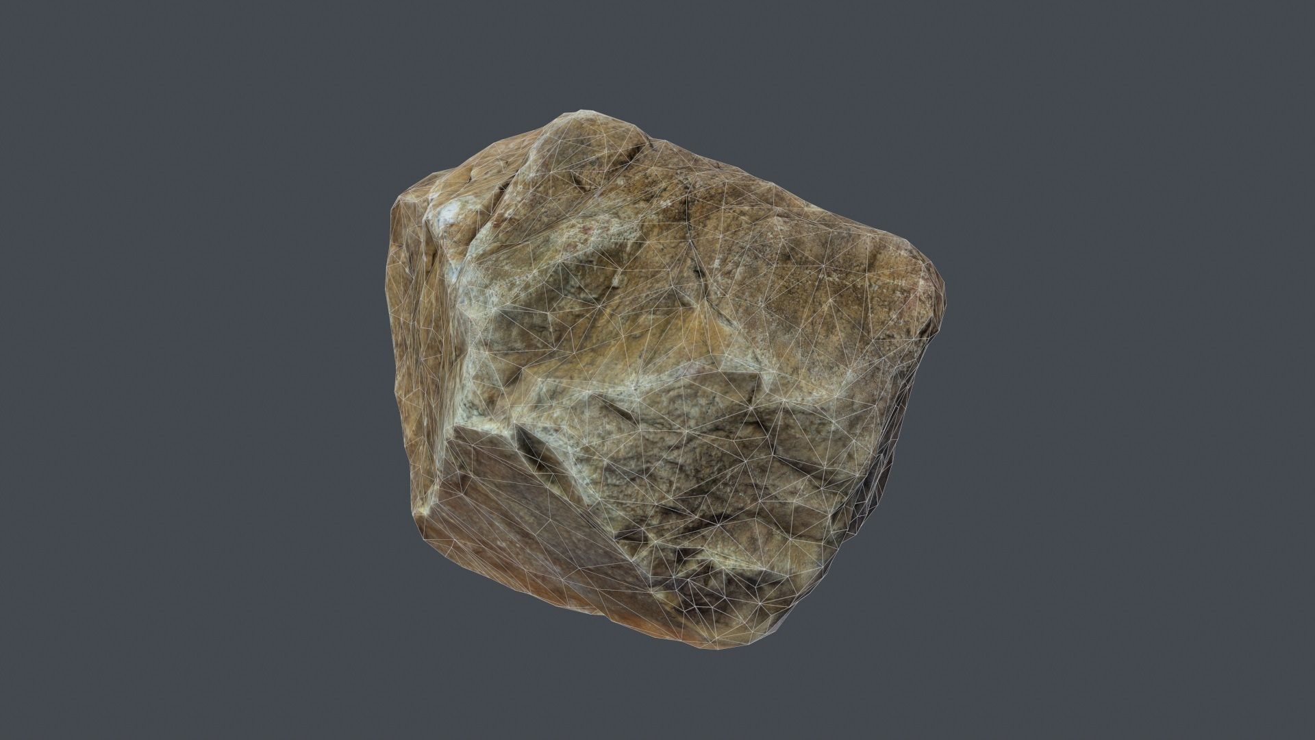 Stone Boulder a2 Low-poly 3D model_1