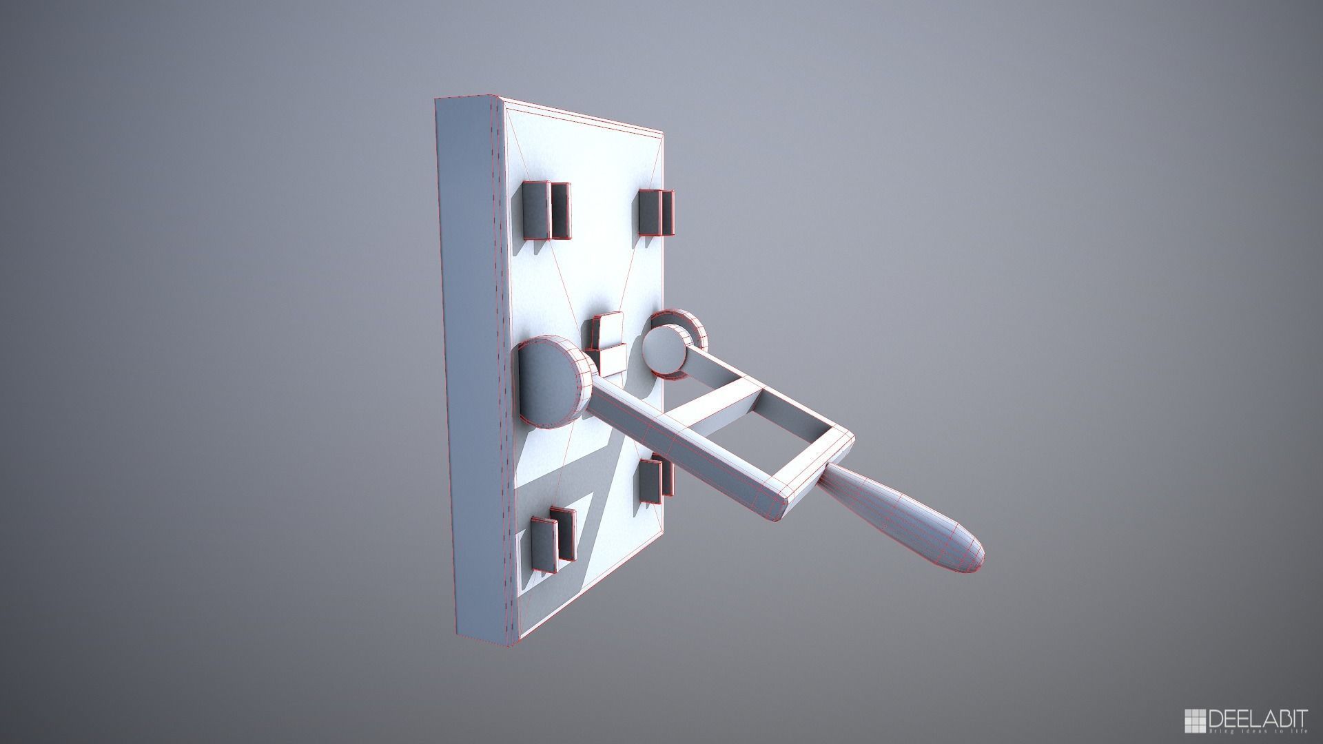 Rusted lever switch Low-poly 3D model_5