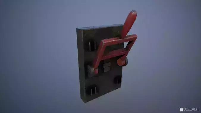 Rusted lever switch Low-poly 3D model