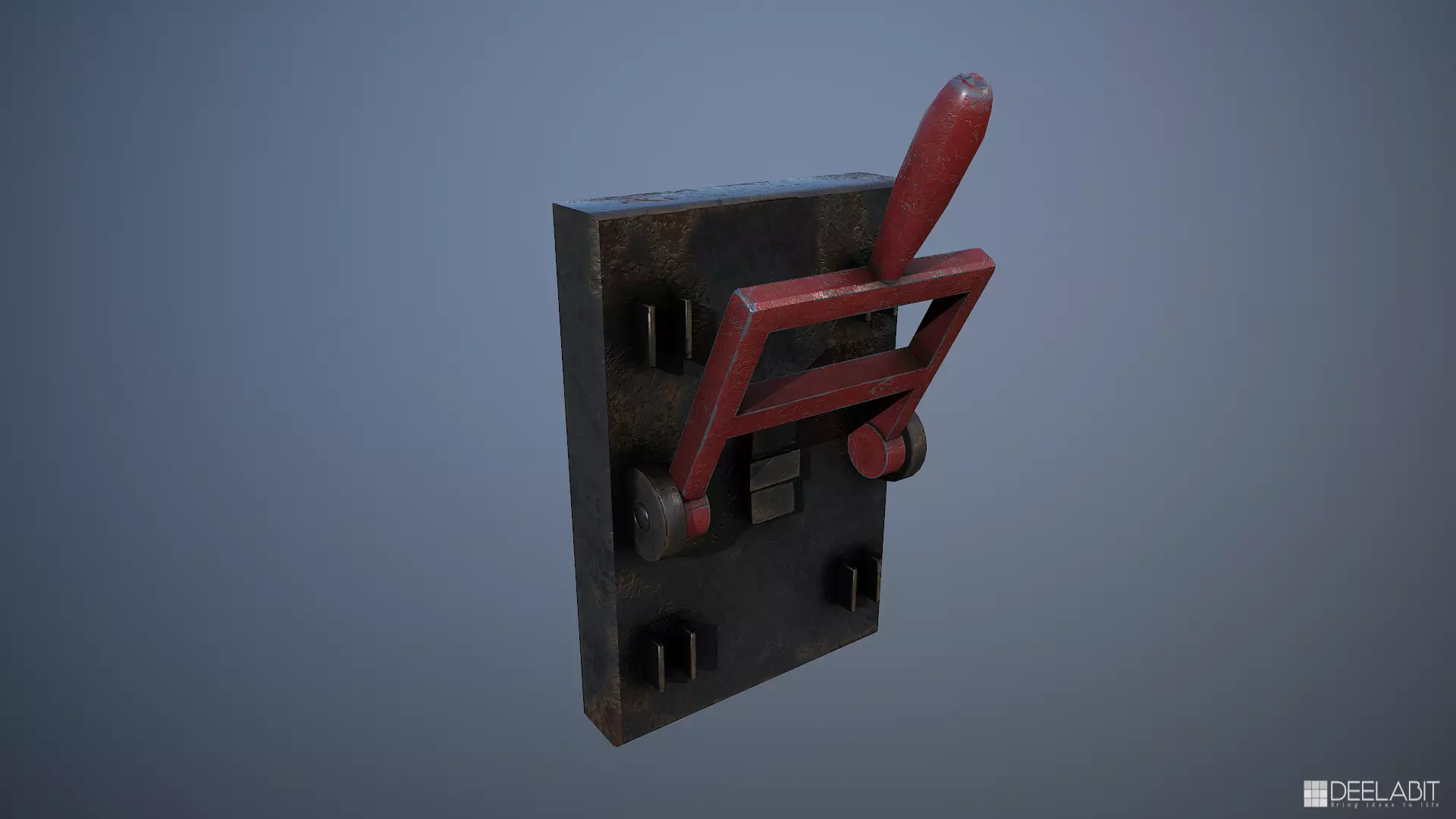 Rusted lever switch Low-poly 3D model_0