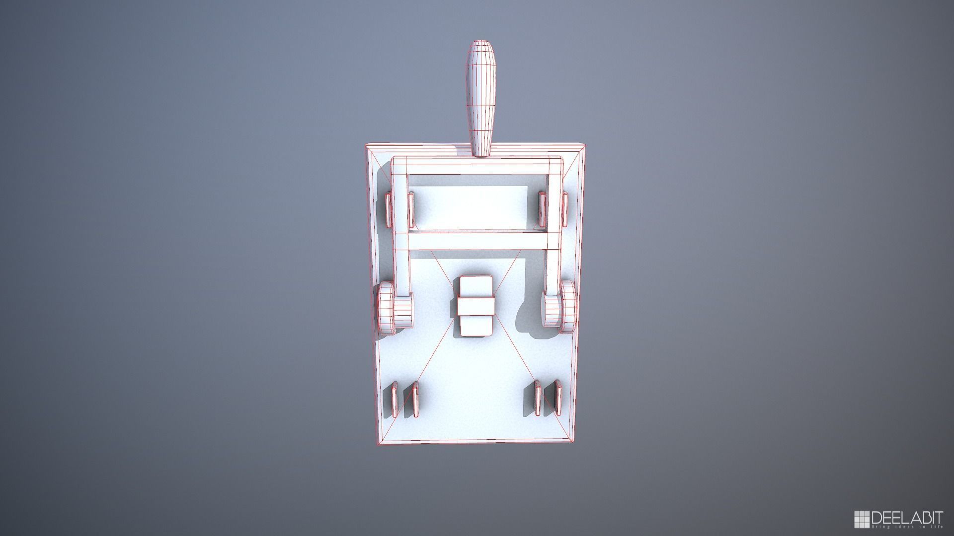Rusted lever switch Low-poly 3D model_4