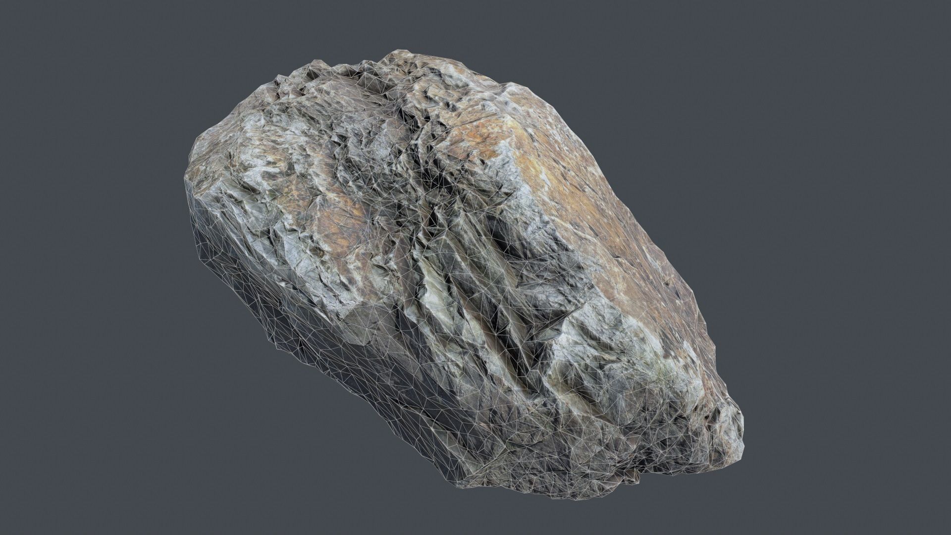 Stone Boulder a3 Low-poly 3D model_9