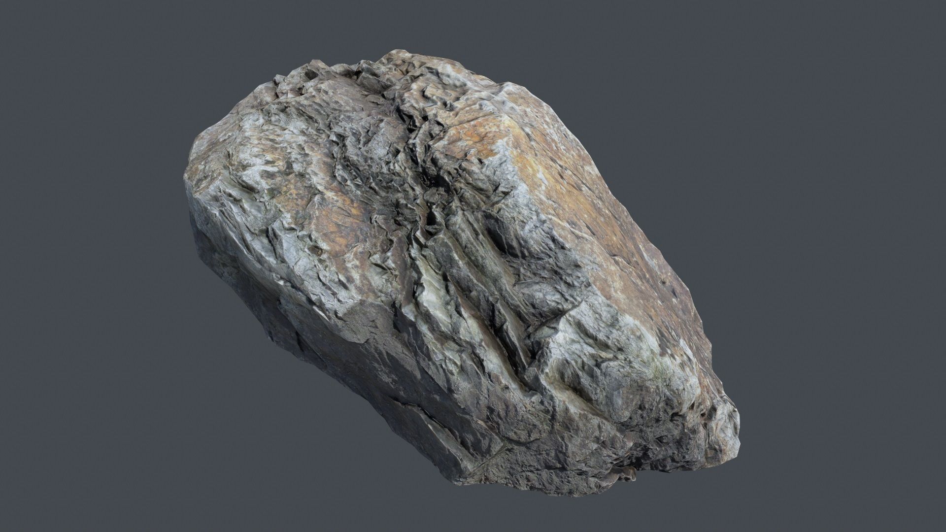 Stone Boulder a3 Low-poly 3D model_8