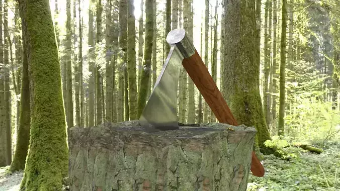 ORTAS AXE NO 8 WAR AXE WITH LONG HANDLE 3D model
