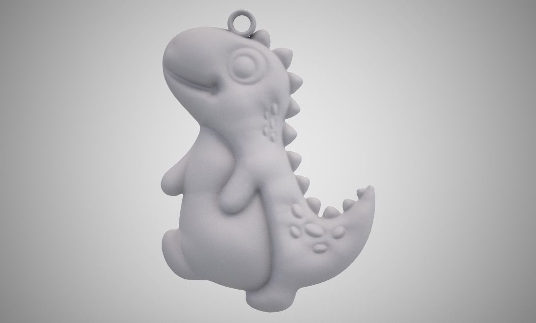 Dino Necklace 3D print model_7