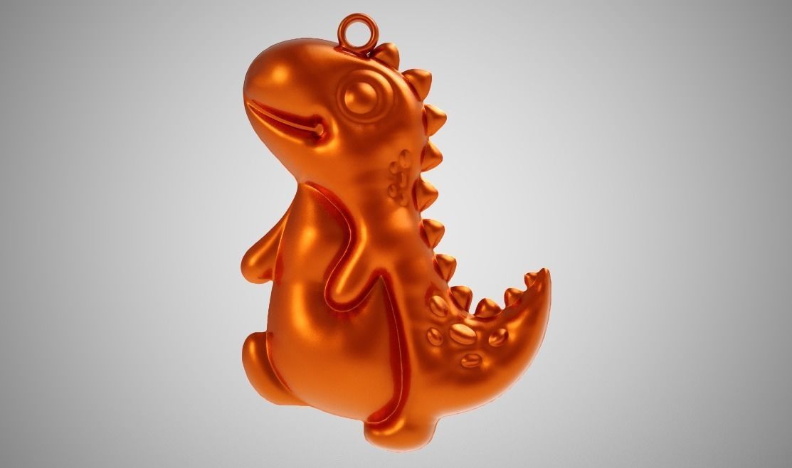 Dino Necklace 3D print model_3