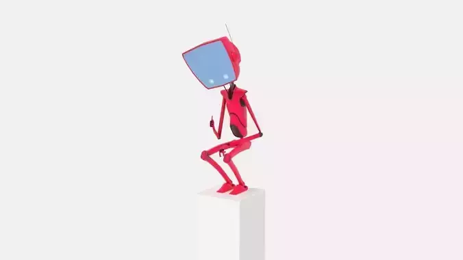 robosan tripod with light Low-poly 3D model